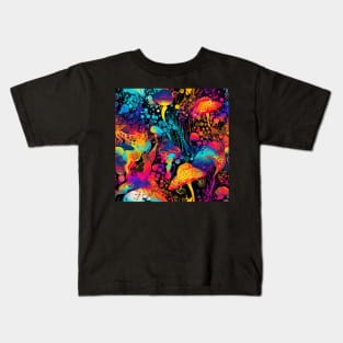 Neon mushrooms 2 Kids T-Shirt